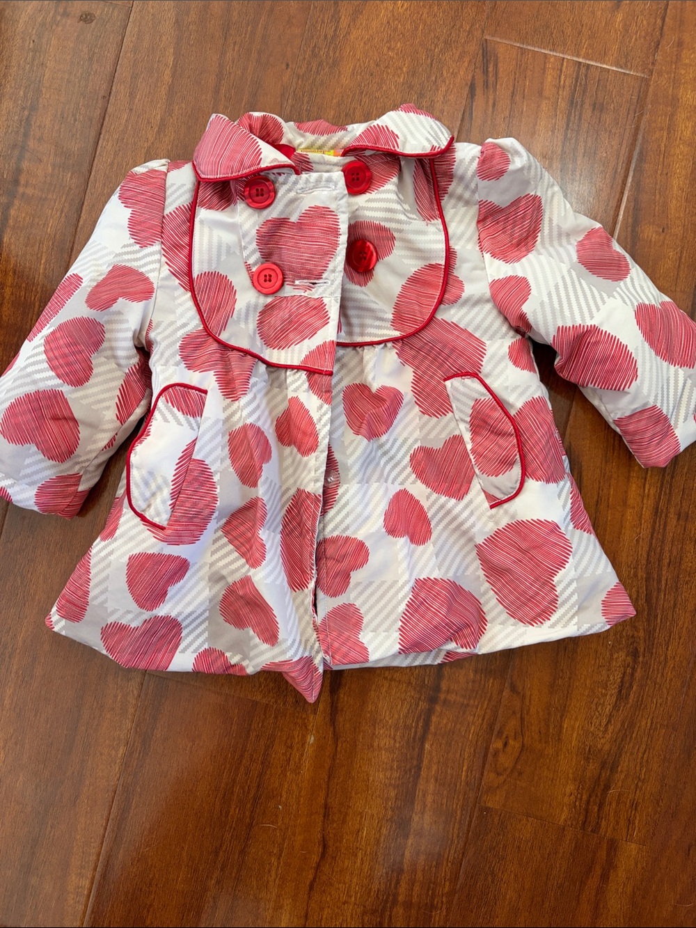 Penelope Mack Cream Jacket with Red Heart Print